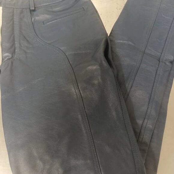 Laverapelle Men's Genuine Lambskin Leather Pants, Navy Blue, Size 38 - Picture 3 of 6